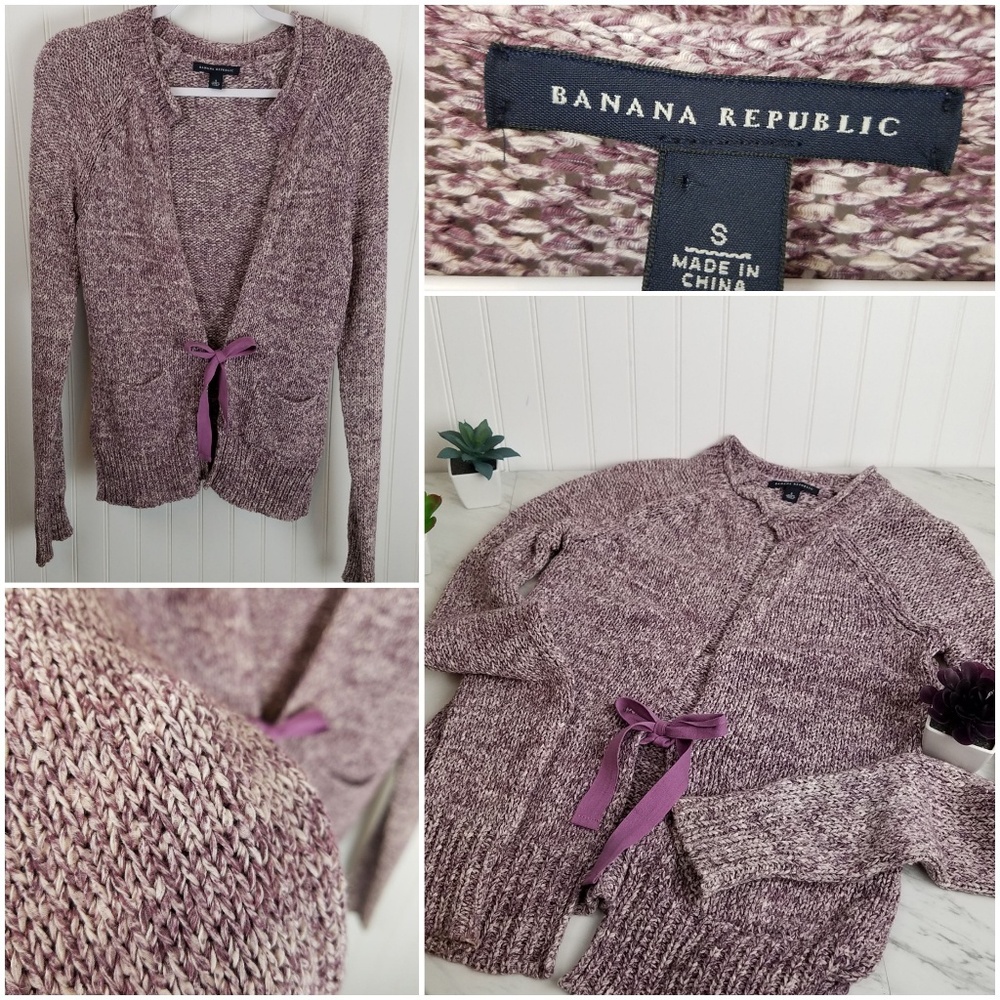 Banana Republic Purple Marled Cardigan Sweater S